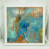 Edie Maney Abstract Oil Painting on Marble, Moon River I